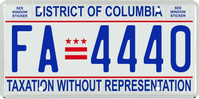 DC license plate FA4440