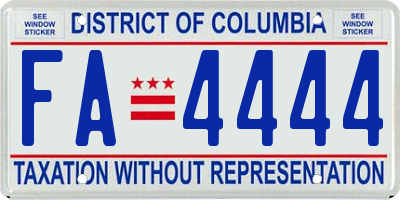 DC license plate FA4444