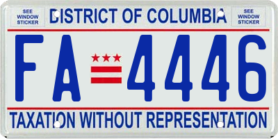 DC license plate FA4446