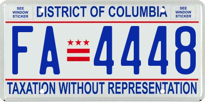 DC license plate FA4448