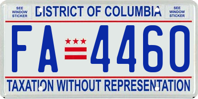 DC license plate FA4460