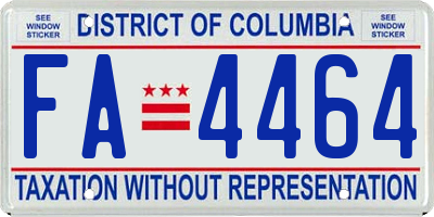 DC license plate FA4464