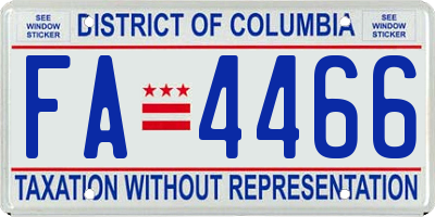 DC license plate FA4466