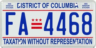 DC license plate FA4468