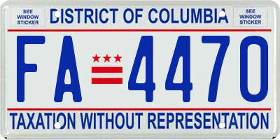 DC license plate FA4470