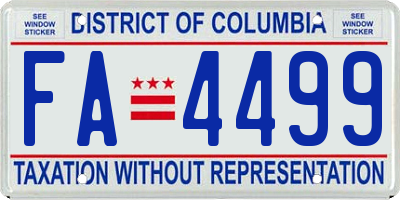 DC license plate FA4499