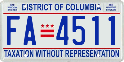 DC license plate FA4511