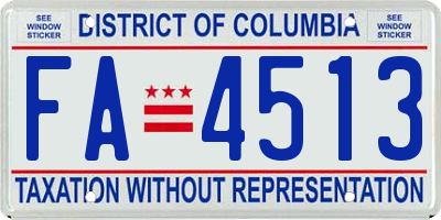 DC license plate FA4513