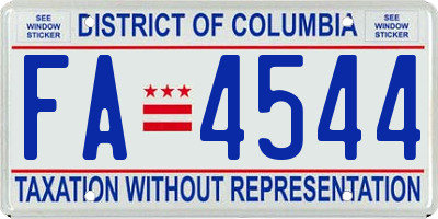 DC license plate FA4544