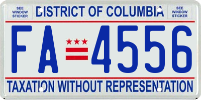 DC license plate FA4556