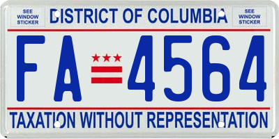 DC license plate FA4564