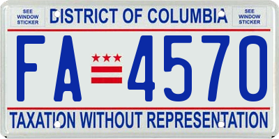 DC license plate FA4570