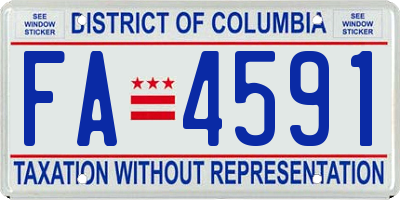 DC license plate FA4591