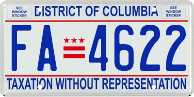 DC license plate FA4622