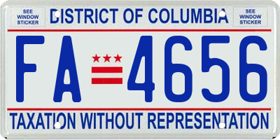 DC license plate FA4656