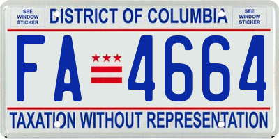 DC license plate FA4664