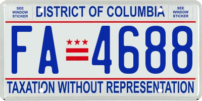 DC license plate FA4688