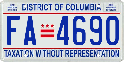 DC license plate FA4690