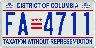 DC license plate FA4711