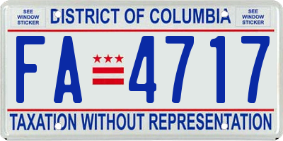 DC license plate FA4717