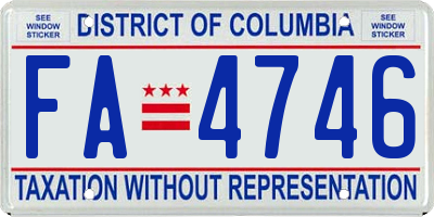 DC license plate FA4746