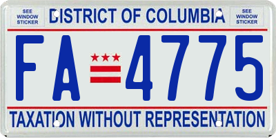 DC license plate FA4775