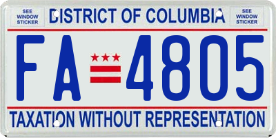 DC license plate FA4805