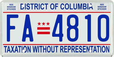 DC license plate FA4810