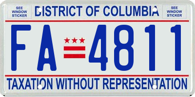 DC license plate FA4811