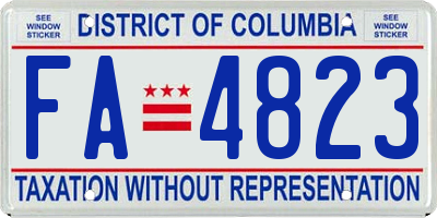 DC license plate FA4823