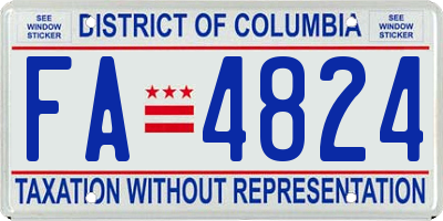 DC license plate FA4824