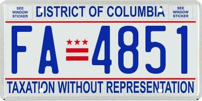 DC license plate FA4851