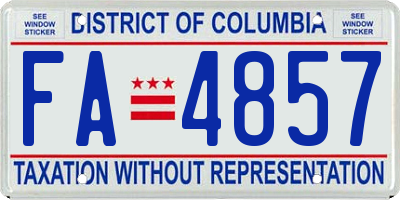 DC license plate FA4857