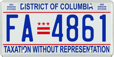 DC license plate FA4861