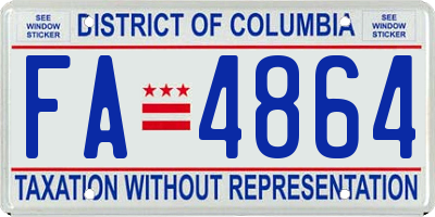 DC license plate FA4864