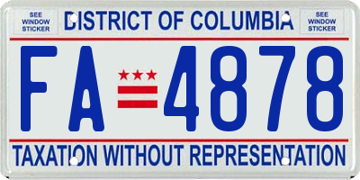 DC license plate FA4878