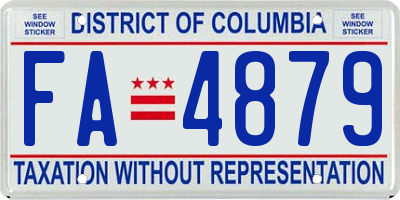 DC license plate FA4879