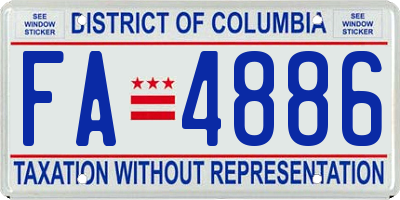 DC license plate FA4886