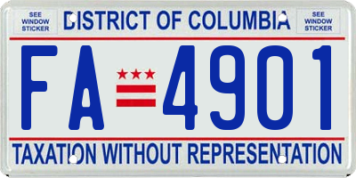 DC license plate FA4901