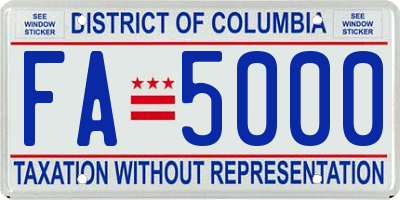 DC license plate FA5000