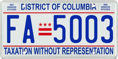 DC license plate FA5003