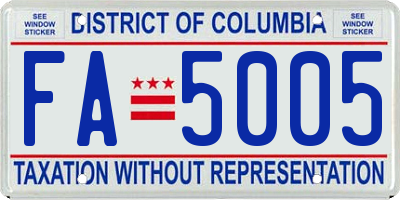 DC license plate FA5005