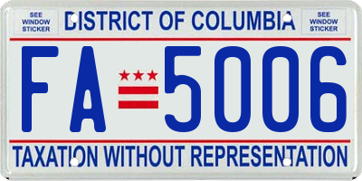 DC license plate FA5006