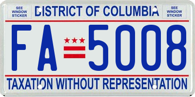 DC license plate FA5008