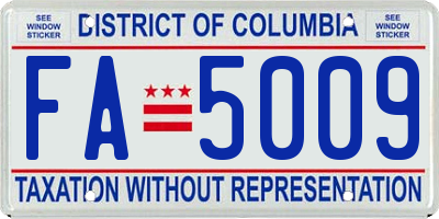 DC license plate FA5009