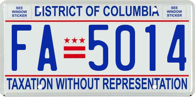 DC license plate FA5014