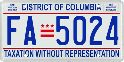 DC license plate FA5024