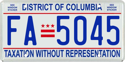 DC license plate FA5045