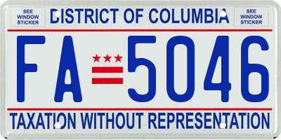 DC license plate FA5046