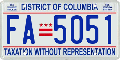 DC license plate FA5051